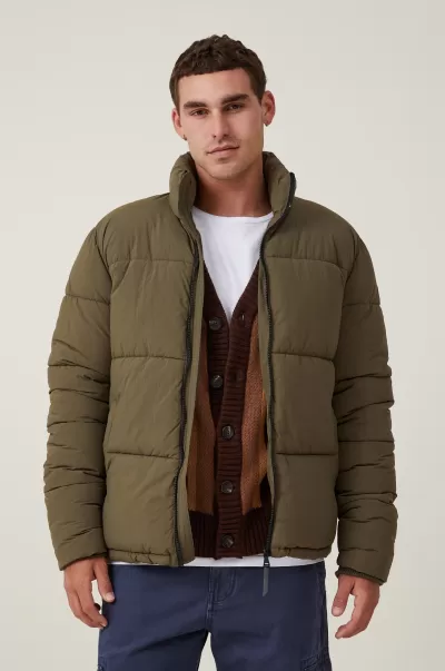 Dynamic Jackets Cotton On Army Men Recycled Puffer Jacket