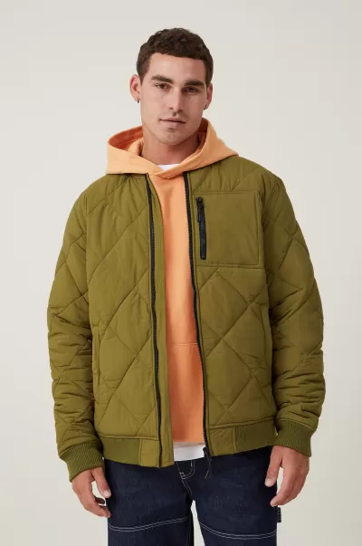 Cotton On Men Jackets Recycled Puffer Bomber Chic Fatigue