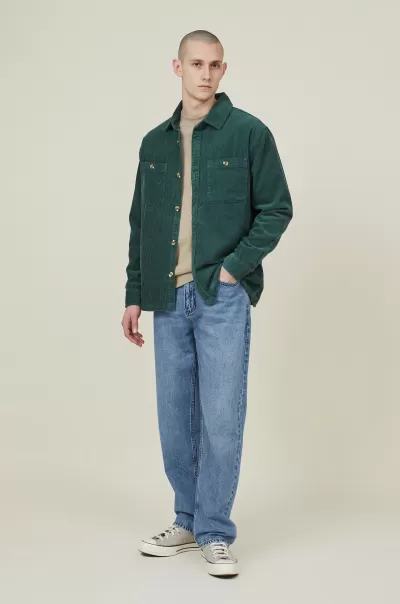 Unbeatable Price Cotton On Heavy Overshirt Men Jackets Emerald Cord