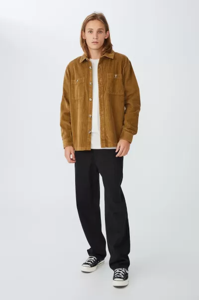Classic Heavy Overshirt Jackets Tan Cord Cotton On Men