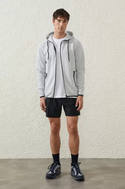 Cotton On Grey Marle Men Sweats & Hoodies Ingenious Active Zip Through Hood