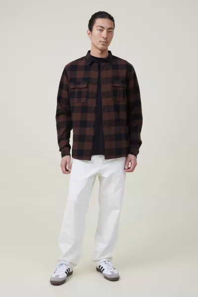 Ginger Buffalo Check Men Redefine Greenpoint Long Sleeve Shirt Cotton On Shirts & Polos