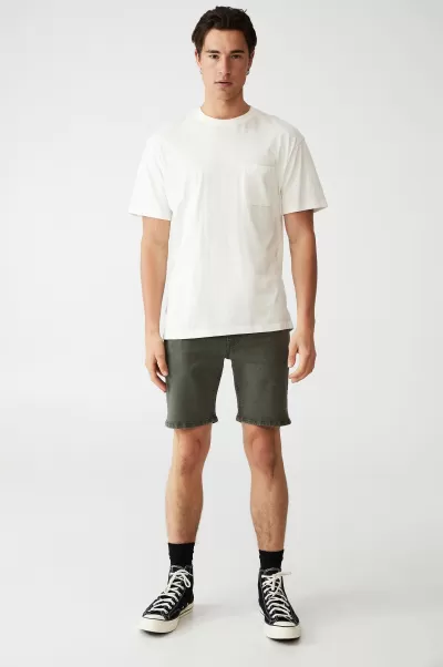 Sale Washed Forest Green Cotton On Men Shorts Straight Short
