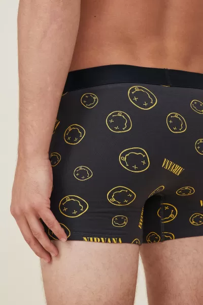 Mens Special Edition Trunks Men Lcn Mt Washed Black/Nirvana Smiley Socks & Underwear Cotton On Sustainable