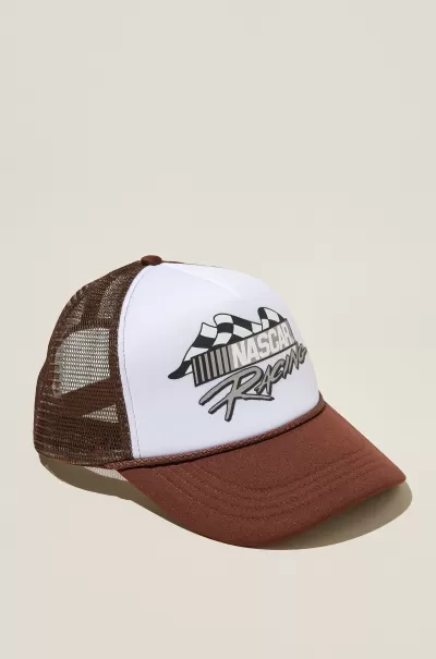 Beanies & Hats Lcn Ncr Chocolate/Racing Flag Cotton On Men Nascar Trucker Hat Wholesome