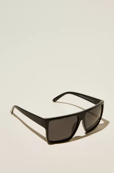 Cotton On Rugged Men Polarized Adventure Sunglasses Black/Black Smoke Sunglasses