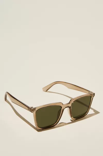 Advanced Sunglasses Men Newtown Sunglasses Brown Crystal / Dark Green Cotton On