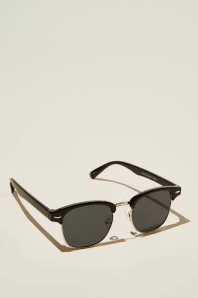 Leopold Sunglasses Extend Men Sunglasses Cotton On Black Silver Smoke
