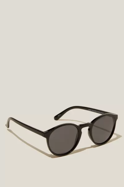 Cotton On Lorne Polarized Sunglasses Men Black Gloss/Smoke Sunglasses Discount