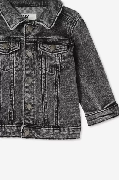 Cher Denim Jacket Cottesloe Washed Black Vivid Cotton On Tops &  Jackets & Sweaters Baby