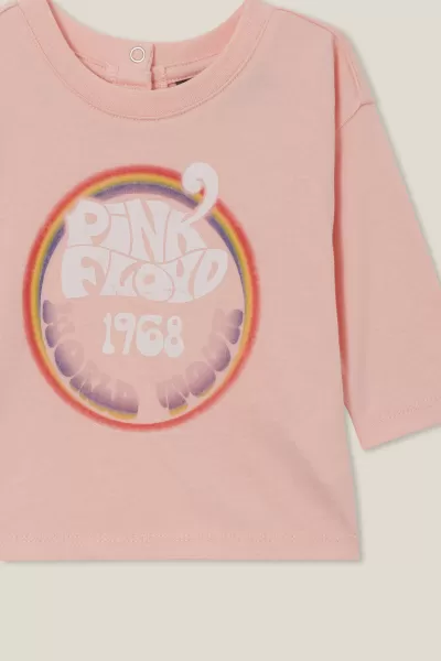 Baby Cotton On Blowout Tops &  Jackets & Sweaters Andie Drop Shoulder Long Sleeve Tee Lcn Lcn Per Pinky/Pink Floyd World Tour