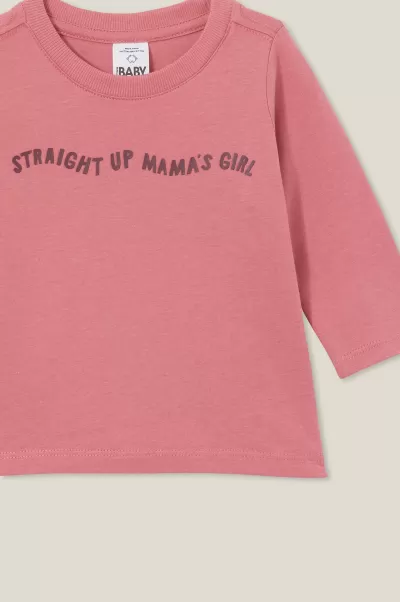 Baby Tops &  Jackets & Sweaters Very Berry/Straight Up Mamas Girl Jamie Long Sleeve Tee Dependable Cotton On