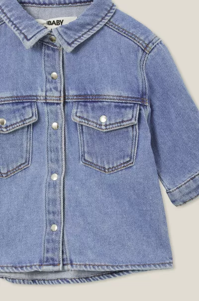 Cotton On Miles Baby Denim Shacket Modern Byron Mid Blue Baby Tops &  Jackets & Sweaters