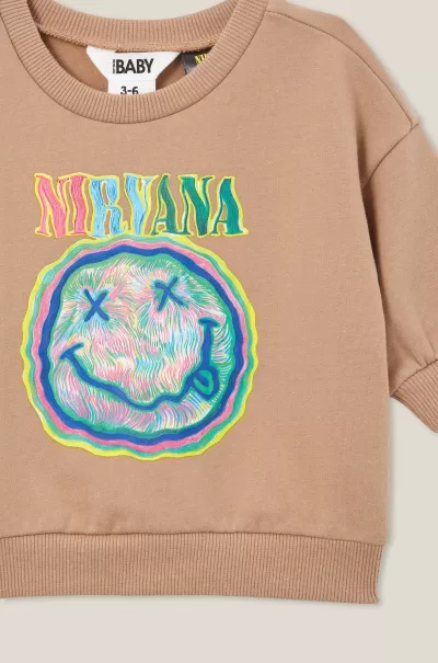 Alma Drop Shoulder Sweater Lcn Baby Sweatpants & Hoodies Efficient Lcn Mt Taupy Brown/Nirvana Painted Cotton On