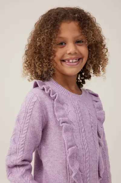 Lisa Jumper Jackets & Sweaters Cotton On Violet Marle Normal Girls 2-14