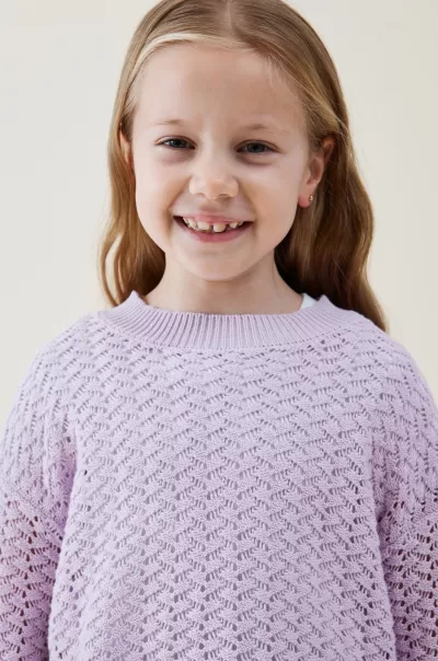 Pale Violet Cotton On Organic Jackets & Sweaters Girls 2-14 Ruby Knit Jumper