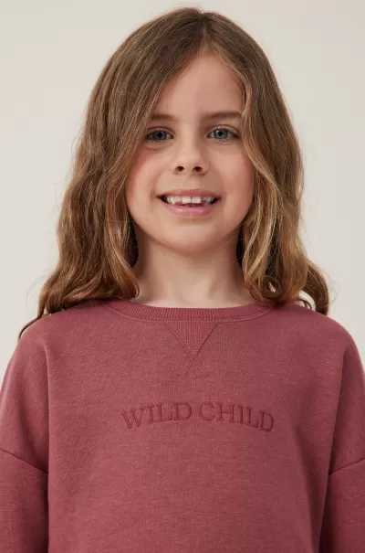 Personalized Girls 2-14 Henna. Wild Child Dora Scoop Fleece Crew Cotton On Sweatshirts & Sweatpants