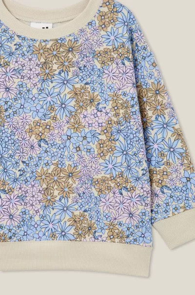 Cotton On Store Sweatshirts & Sweatpants Girls 2-14 Mila Crew Rainy Day/Multi Floral