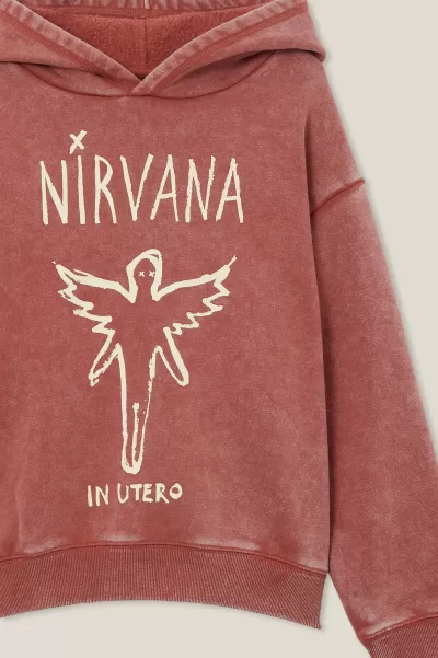 Lcn Mt Nirvana In Utero/Henna Wash Cotton On Girls 2-14 Sweatshirts & Sweatpants License Evan Hoodie Quality