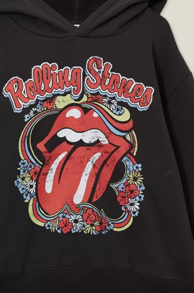 Lcn Bra Rolling Stones Flowers/Phantom Wash Revolutionize Sweatshirts & Sweatpants License Evan Hoodie Girls 2-14 Cotton On