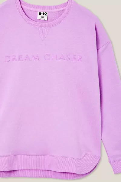 Lavender Dreams/Dream Chaser Sweatshirts & Sweatpants Pure Cotton On Vivian Fleece Crew Girls 2-14
