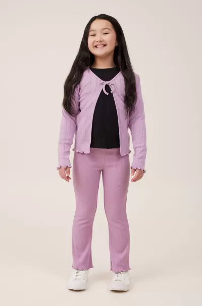 Reduced To Clear Chalky Mauve Rib Leggings &  Pants & Jeans Girls 2-14 Frankie Flare Pant Cotton On