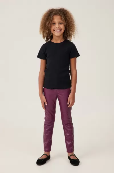 Girls 2-14 Cotton On Robbey Vegan Leather Pant Leggings &  Pants & Jeans Trusted Crushed Berry