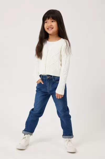 Trendy Leggings &  Pants & Jeans India Mom Jean Cotton On Midnight Blue Wash Girls 2-14