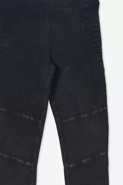Leggings &  Pants & Jeans Cotton On Huggie Tights Efficient Black Wash Moto Panels Girls 2-14