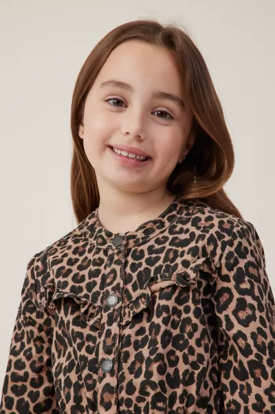 Cotton On Dresses Girls 2-14 Purchase Leopard Print Maria Denim Dress