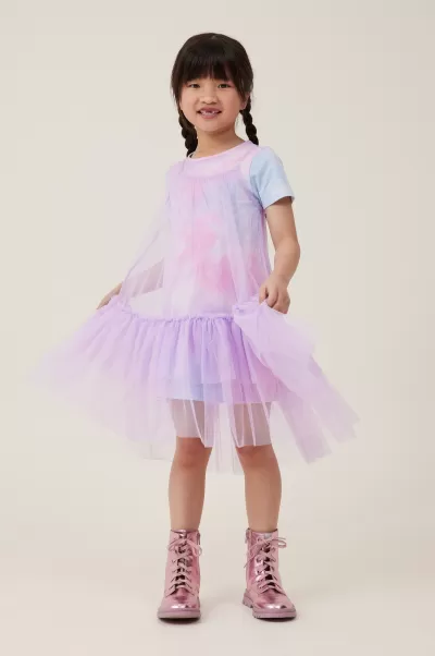 Latest Cotton On Kristen Dress Up Dress Lilac Drop/Rainbow Tie Dye Dresses Girls 2-14