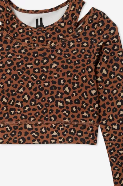Craft Tiffany Long Sleeve Top Cotton On Activewear Coco Jumbo/Molly Leopard Girls 2-14