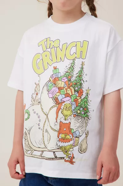 Lcn Drs The Grinch/White Cotton On Made-To-Order License Drop Shoulder Short Sleeve Tee Tops & T-Shirts Girls 2-14