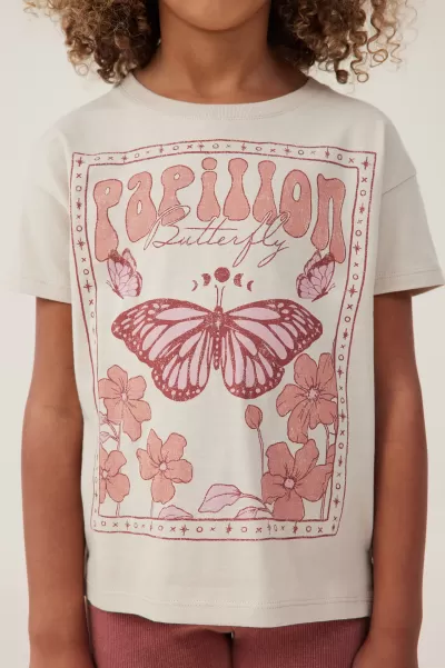 Rainy Day/Papillon Butterfly Cotton On Poppy Short Sleeve Print Tee Tops & T-Shirts Luxury Girls 2-14