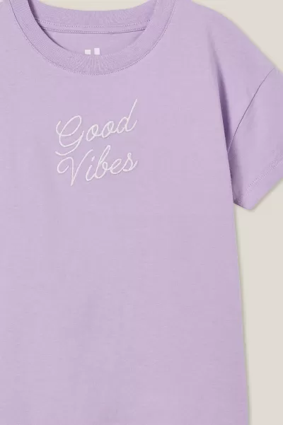 Girls 2-14 Cutting-Edge Lilac Drop/Good Vibes Tops & T-Shirts Cotton On Poppy Short Sleeve Print Tee