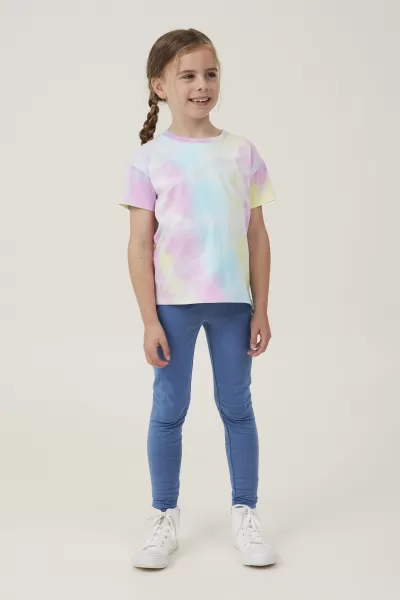 Girls 2-14 Effective Tops & T-Shirts Poppy Short Sleeve Print Tee Cotton On Rainbow Tie Dye