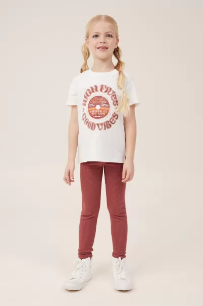 Girls 2-14 Tops & T-Shirts Poppy Short Sleeve Print Tee Cotton On Revolutionize Vanilla/High Fives Good Vibes