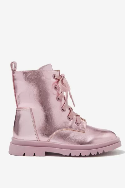Combat Lug Boot Cotton On Girls 2-14 Versatile Pink Holographic Boots