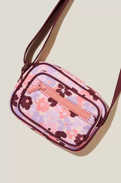 Ciara Cross Body Bag Precision Crushed Berry/Flower Cut Floral Cotton On Girls 2-14 Bags & Backpacks