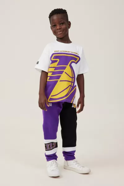 Cotton On Sweatshirts & Sweatpants License Marlo Trackpant Lcn Nba Purple/Lakers Colour Block Boys 2-14 Clean