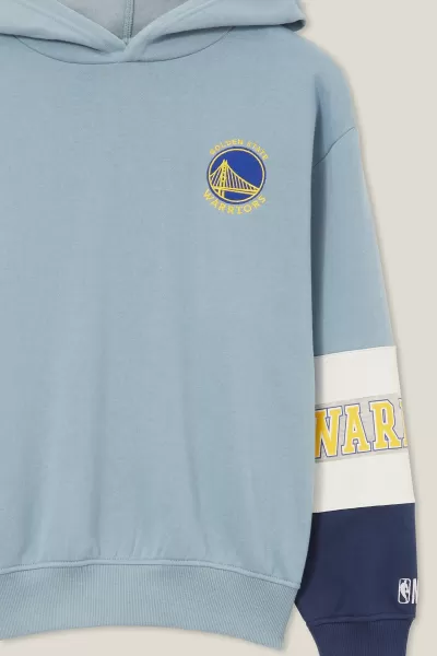 Boys 2-14 License Oscar Hoodie Lcn Nba Dusty Blue/Golden State Warriors Versatile Cotton On Sweatshirts & Sweatpants