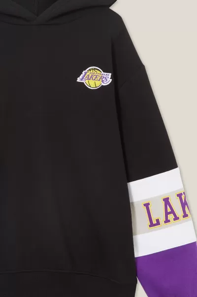 Boys 2-14 Uncompromising Sweatshirts & Sweatpants Lcn Nba Black/Lakers Colour Block Cotton On License Oscar Hoodie