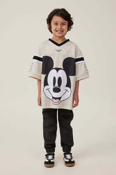 Easy Cotton On Lcn Dis Rainy Day 19/Mickey Face Tops & T-Shirts License Oversized Football Jersey Boys 2-14