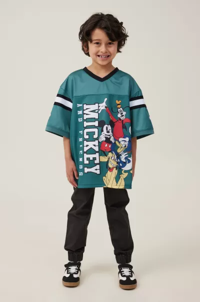 Tops & T-Shirts Vintage Boys 2-14 Cotton On License Oversized Football Jersey Lcn Dis Turtle Green 4/Mickey & Friends