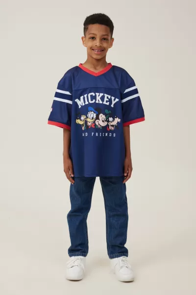 Lcn Dis Navy 100/Mickey & Friends License Oversized Football Jersey Cotton On Boys 2-14 Tops & T-Shirts Budget-Friendly