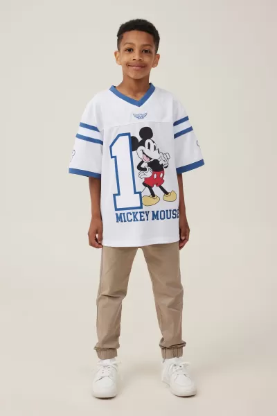 Lcn Dis Vanilla 1/Mickey Thumbs Up Tops & T-Shirts Wholesome Boys 2-14 License Oversized Football Jersey Cotton On