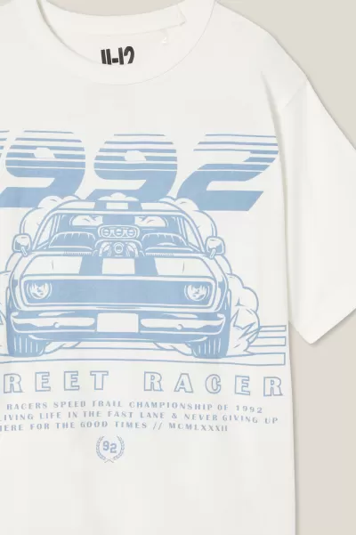 Boys 2-14 Tops & T-Shirts Professional Cotton On Vanilla/1992 Street Racer Jono Short Sleeve Print Tee