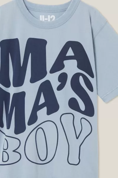 Tops & T-Shirts Jono Short Sleeve Print Tee Boys 2-14 Dusty Blue/Mama S Boy Popular Cotton On