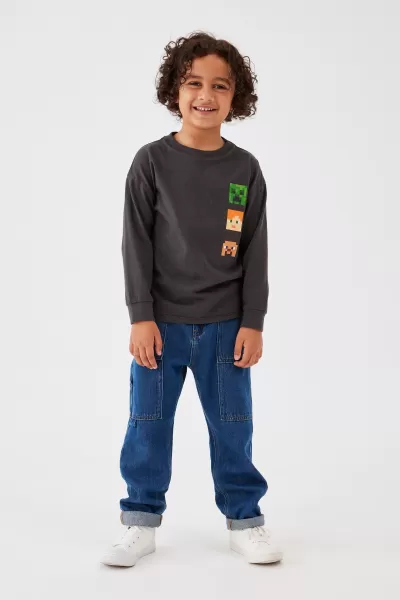 Fresh Lcn Min Phantom/Minecraft License Long Sleeve Tee Boys 2-14 Cotton On Tops & T-Shirts