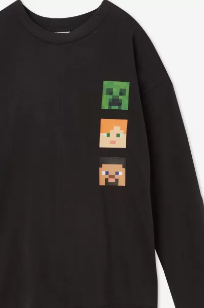 Lcn Min Phantom/Minecraft Convenient Cotton On Tops & T-Shirts License Luke Long Sleeve Tee Boys 2-14